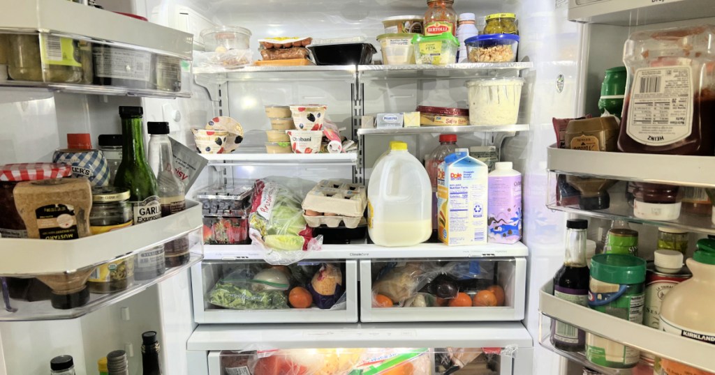 a fridge before organizing