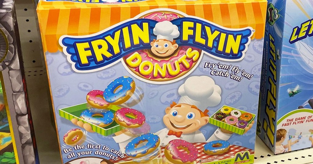 fryin flyin donuts game on shelf
