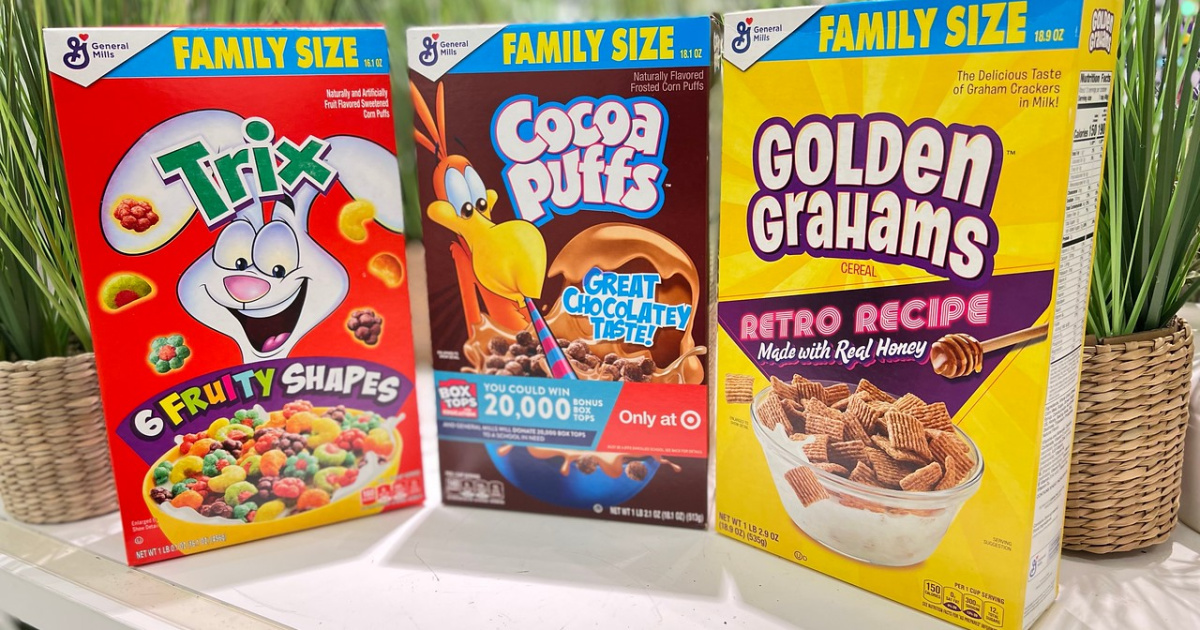 general mills family size cereals