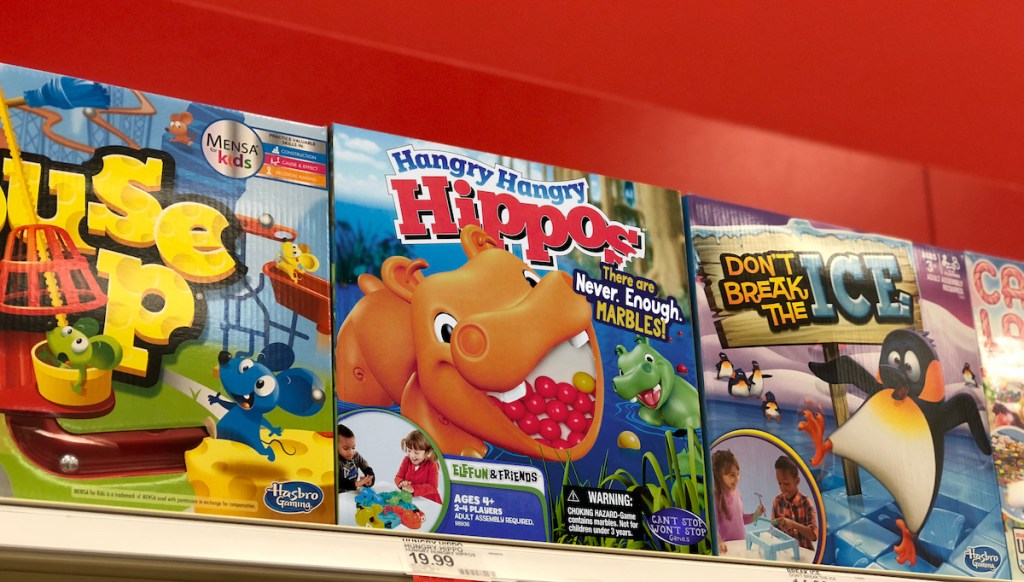 hangry hangry hippos game on store shelf