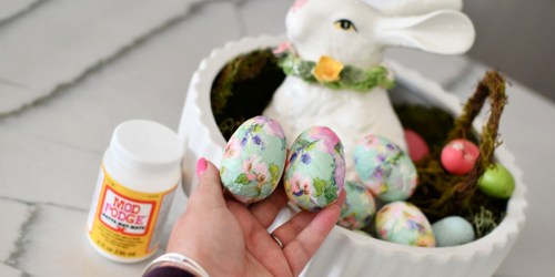 Make Easy Decoupage Easter Eggs Using Napkins and Mod Podge!