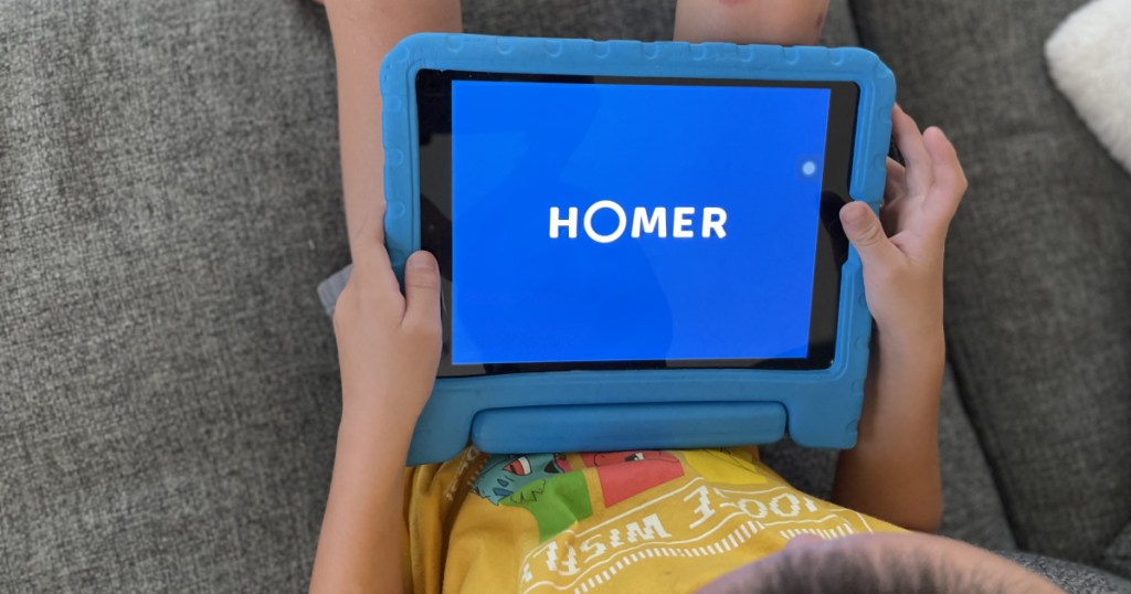 homer learing app on screen