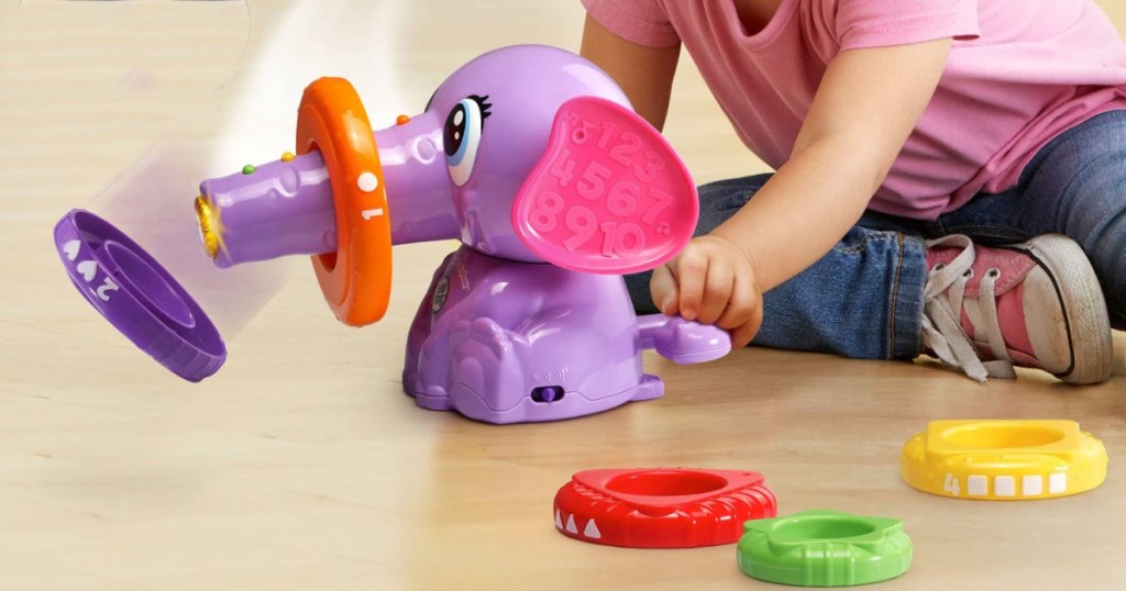 stacking rings on leapfrog elephant toy
