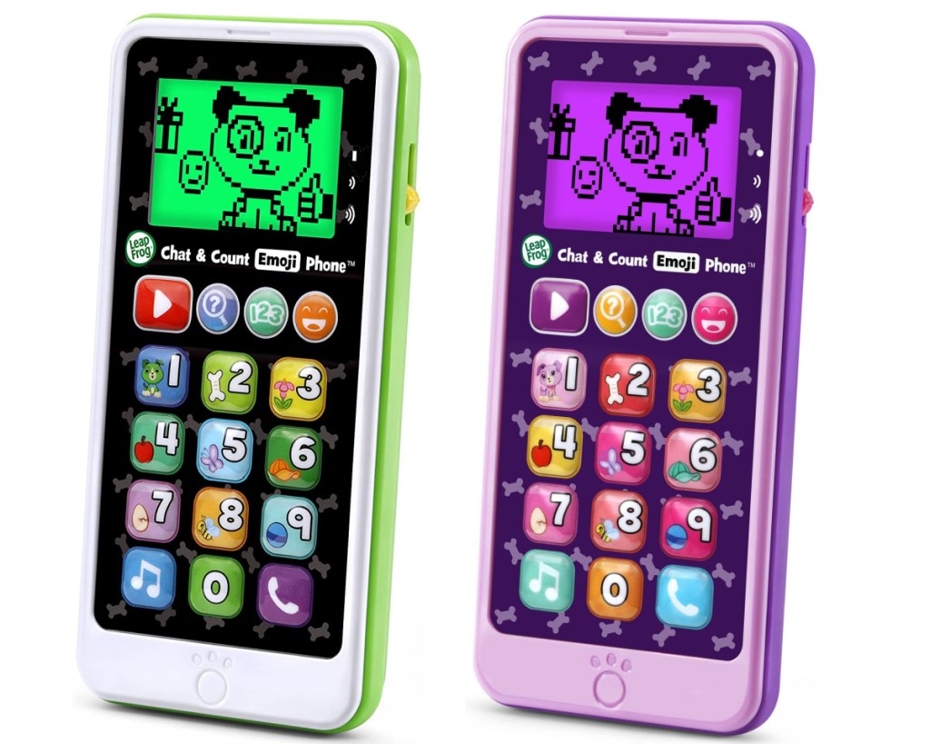 purple and green leapfrog kids phone