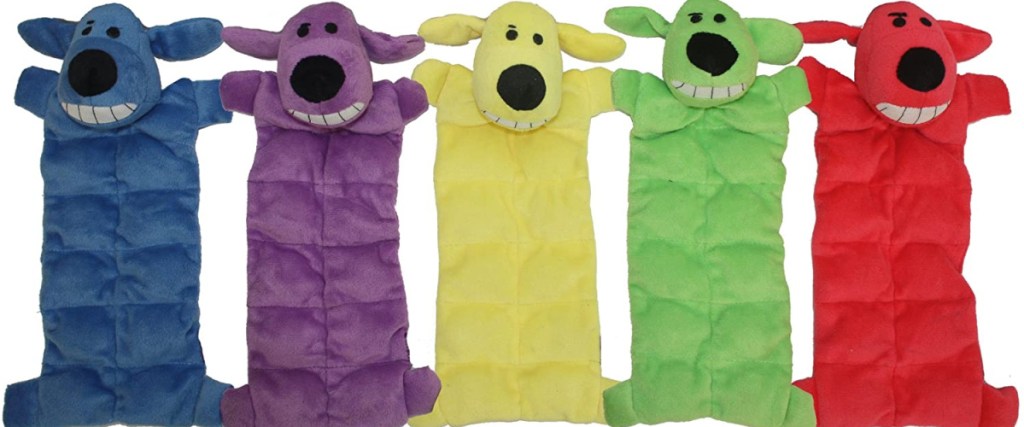 colorful squeaky mat dog toys