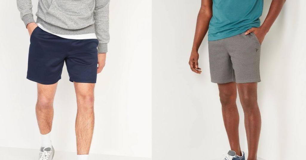 2 men wearing workout shorts