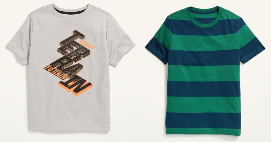 boys graphic tee and striped tee