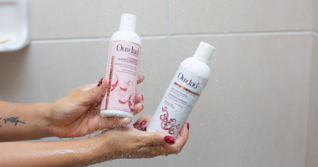 shampoo and condiitoner in shower