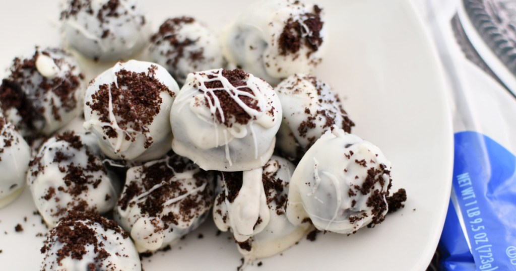 plate of oreo cookie balls