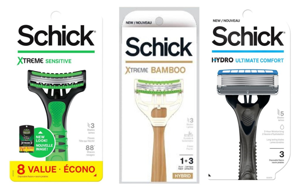 3 schick razors
