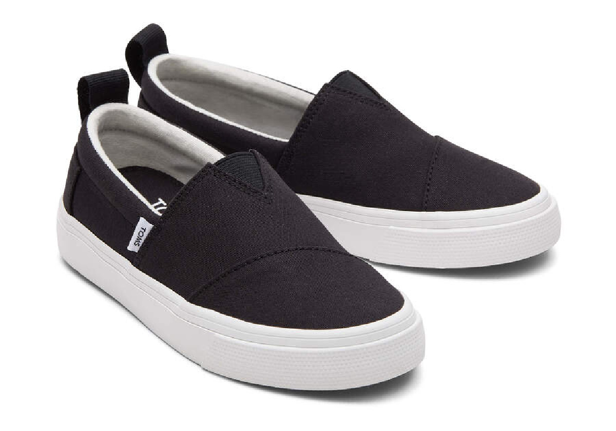 A pair of TOMS Fenix slip on shoes are cheaper when you convert kids sizes to women’s shoe sizes