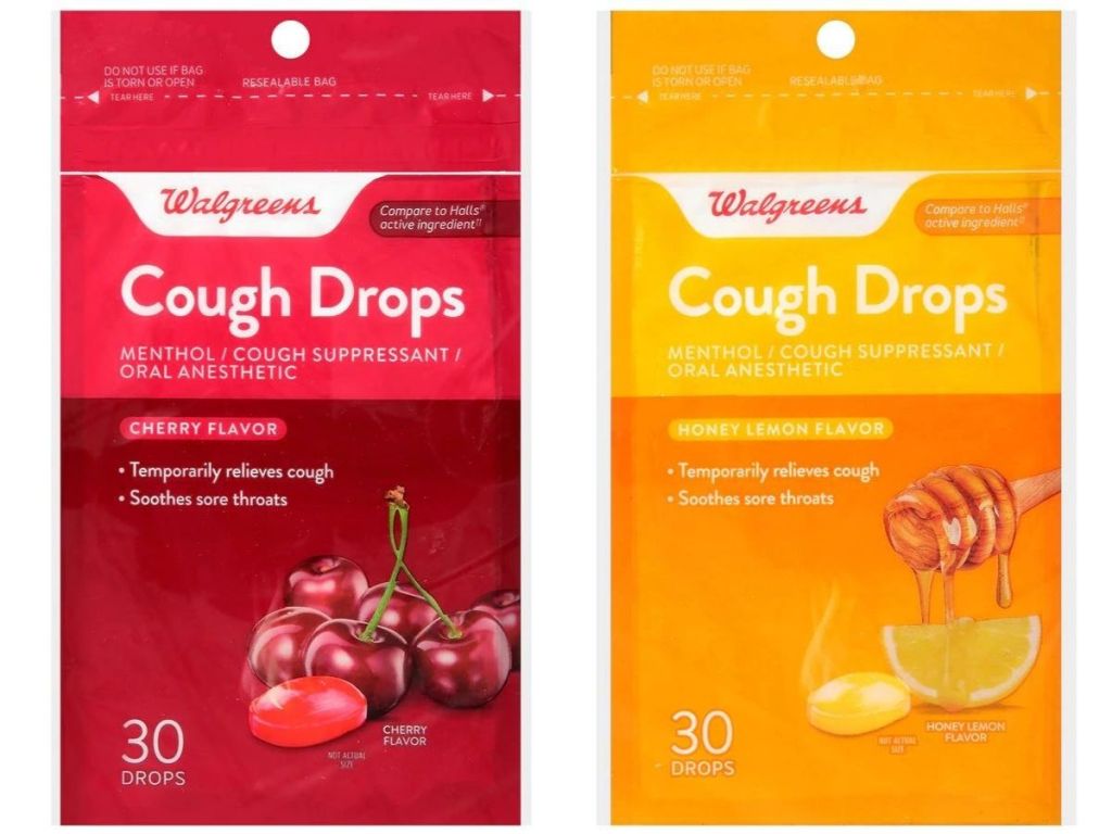 Walgreens Cough Drops Cherry and Honey Lemon
