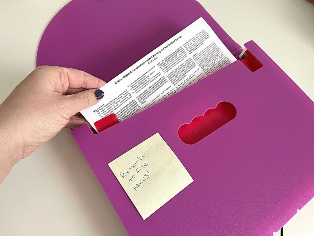purple 12-Pocket Colored File Folder