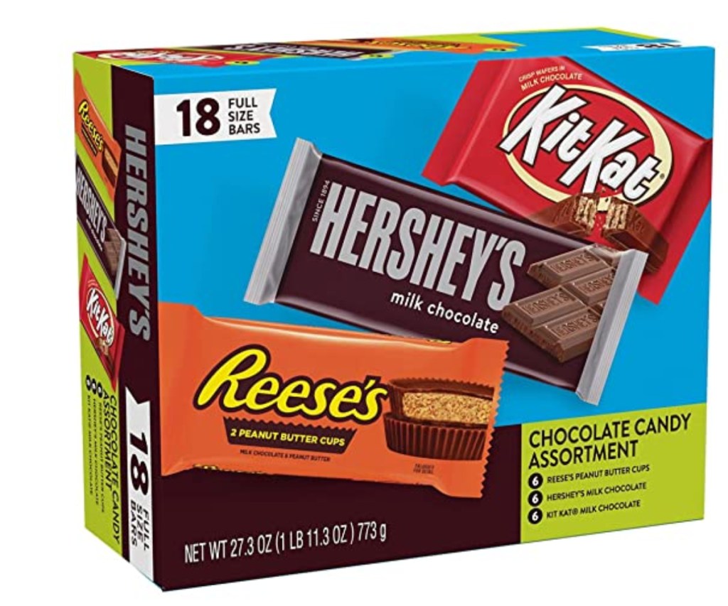 18 pack full size candy bars in package