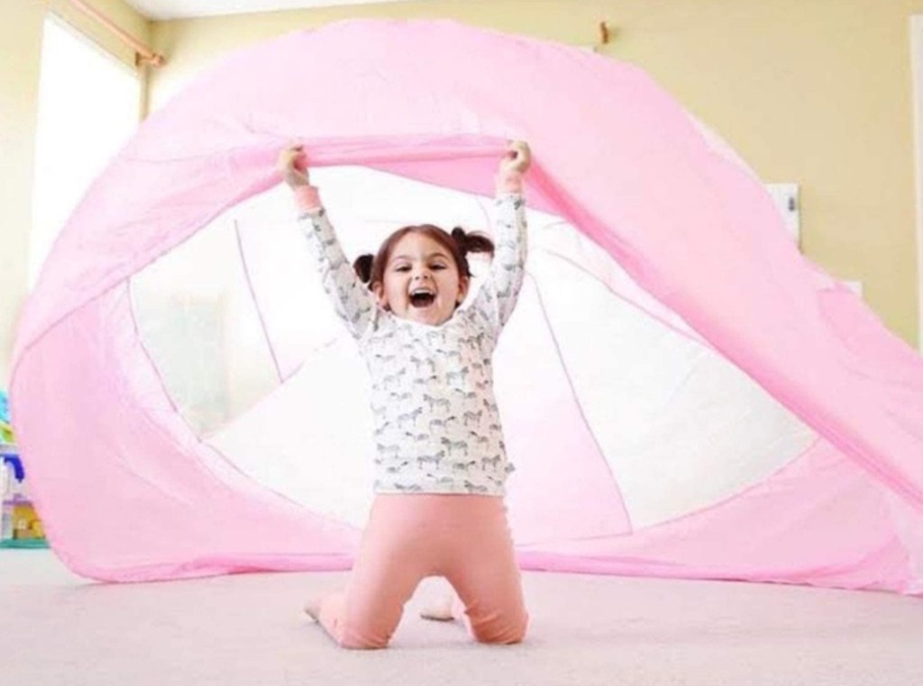 girl in an airfort tent