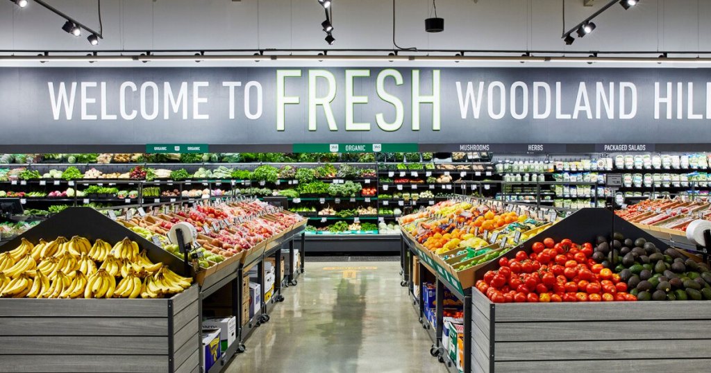 produce department in amazon fresh store