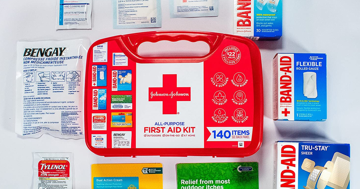 Band-Aid Johnson & Johnson All-Purpose Portable Compact First Aid Kit 