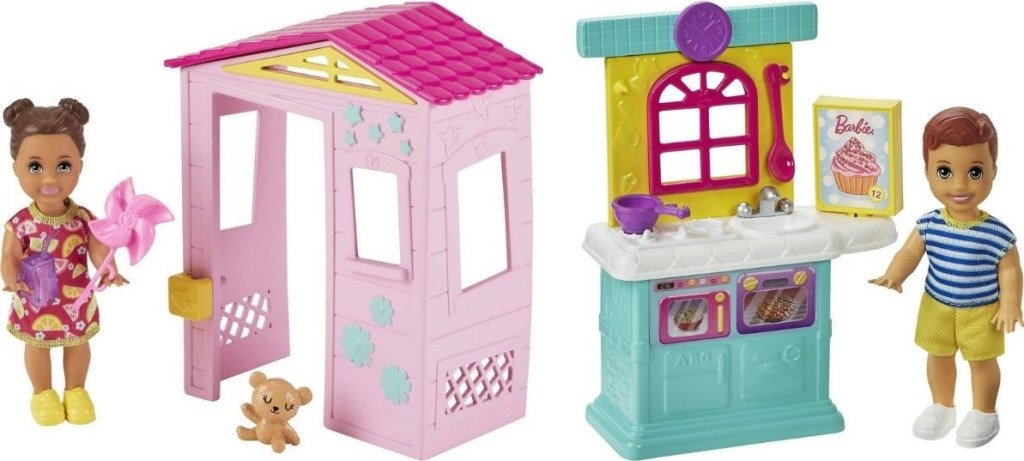 two Barbie sets