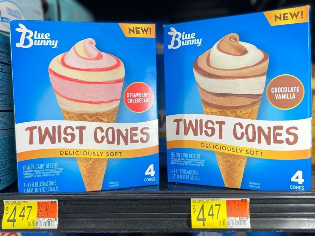 New Blue Bunny Twist Cones 60¢ Each After Cash Back At Walmart Regularly 4 