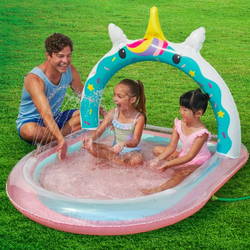 Bluescape Pink Unicorn Inflatable Baby Splash Pool