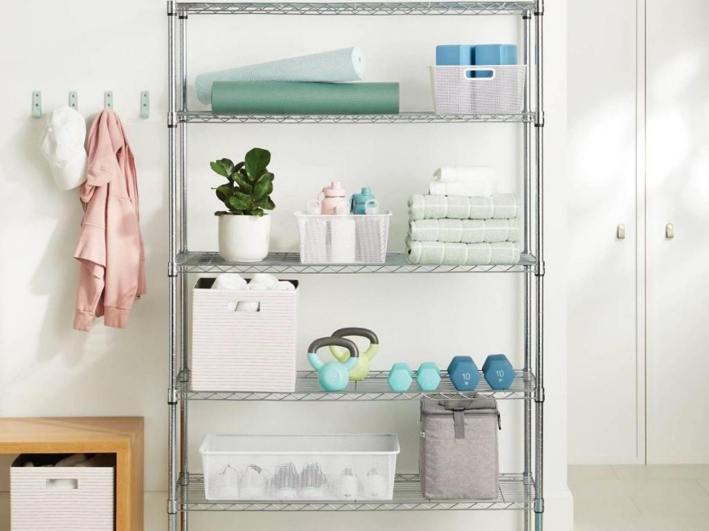 Brightroom 5-Tier Wire Shelving Unit, Chrome