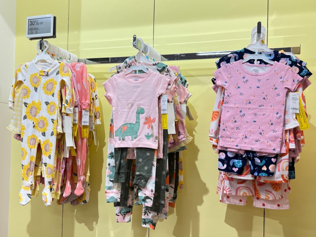 baby girl pajamas in store