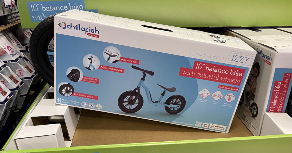 Chillafish Izzy Lightweight Toddler Balance Bike w/ Adjustable Seat & Handlebar on display in store