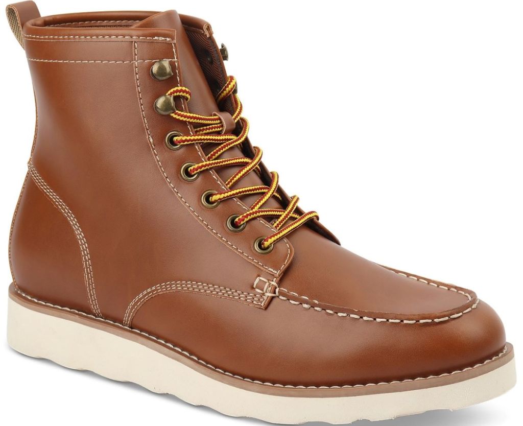 brown and tan boot