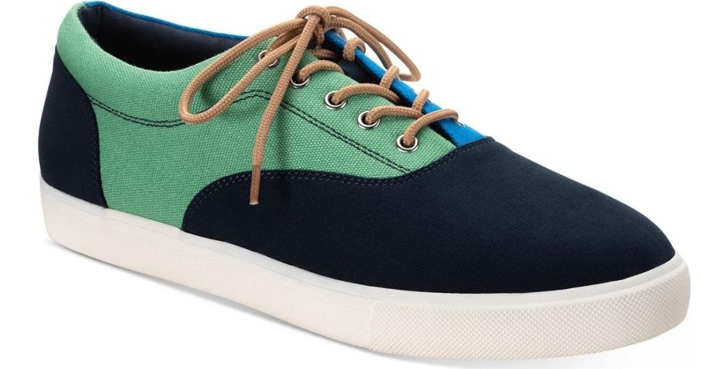 blue and green sneaker