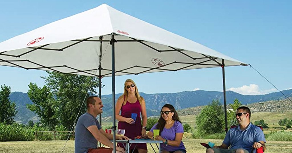 white popup canopy outdoors
