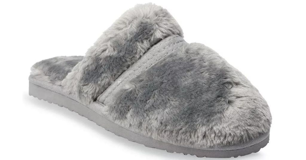 gray Dearfoams slipper