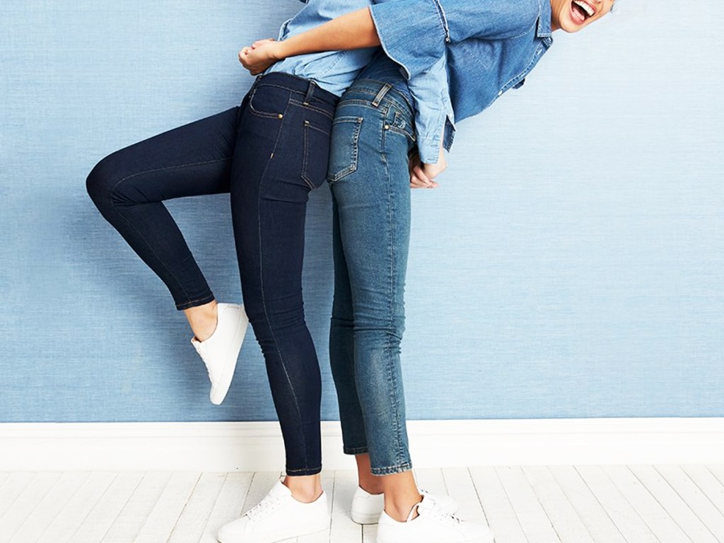 two women wearing draper james jeans