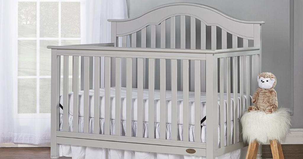 Dream On Me Charlotte 5-in-1 Convertible Crib in Grey