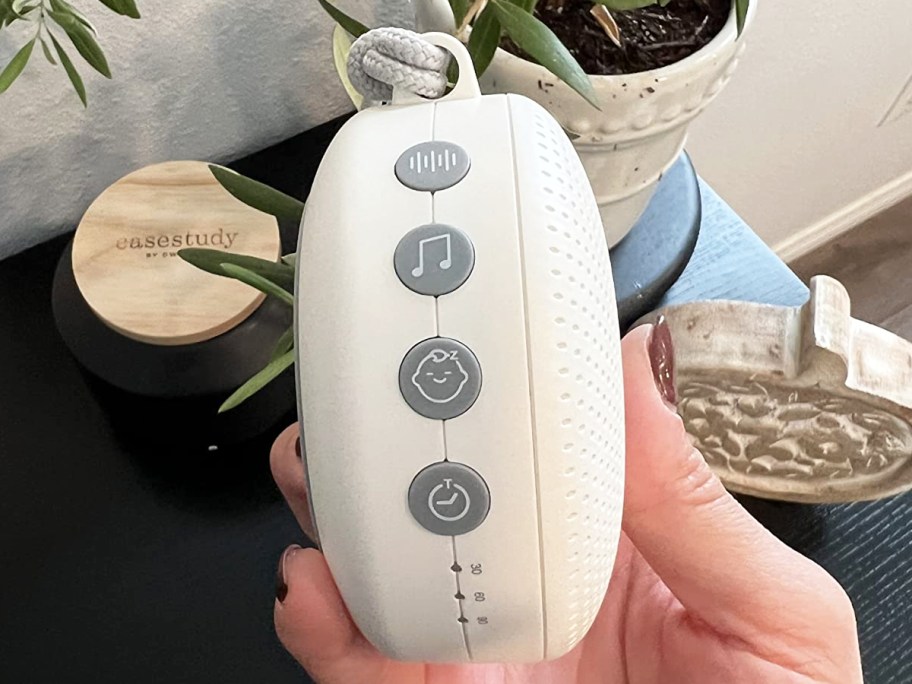 showing side buttons on white noise machine