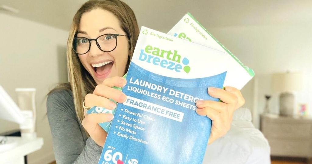 Earth Breeze Laundry Detergent Sheets 60-Count Boxes in Fresh Scent or Fragrance Free