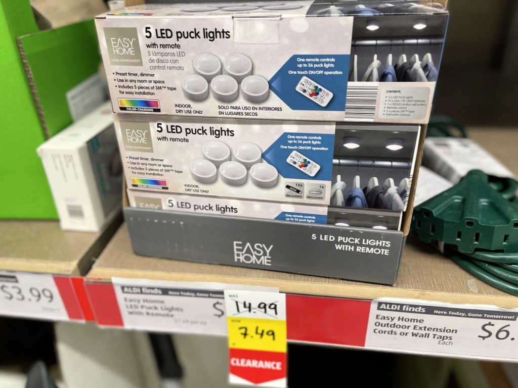 Easy Home 5-Pack LED Puck Lights w/ Remote