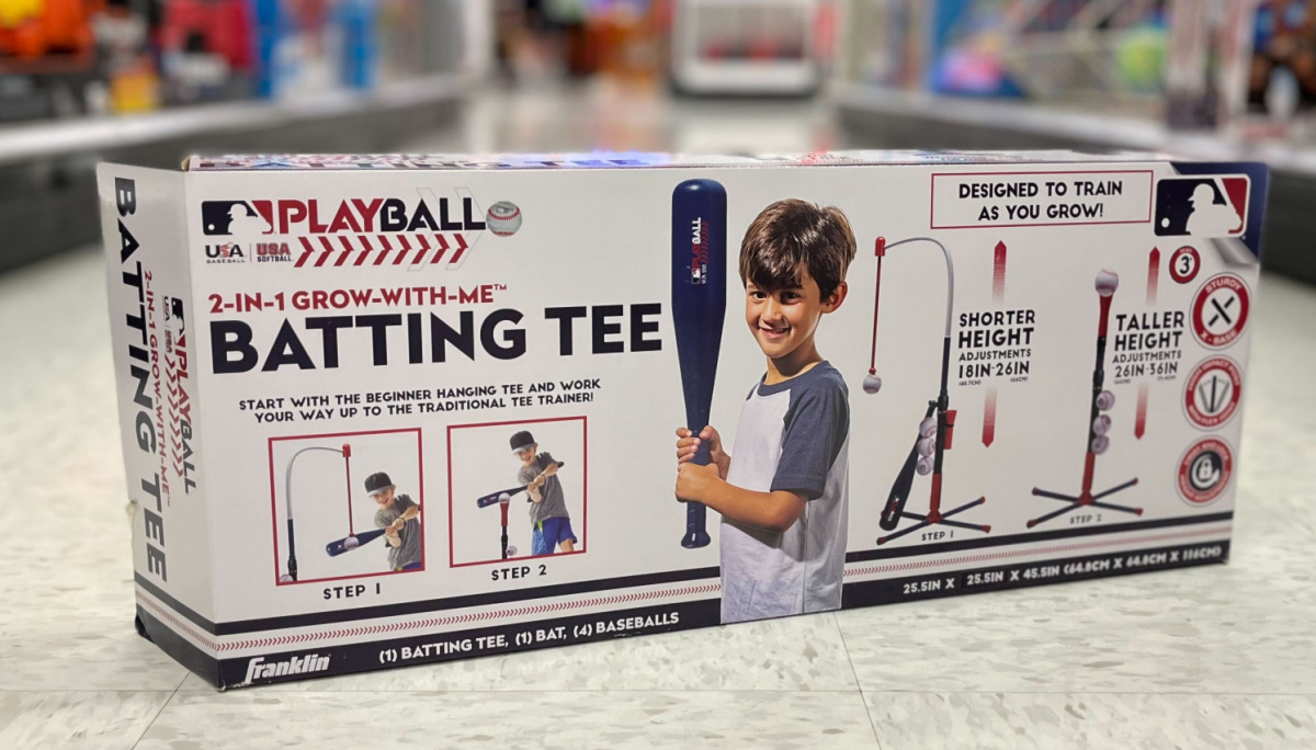 Franklin Sports Grow With Me Batting Tee on store floor