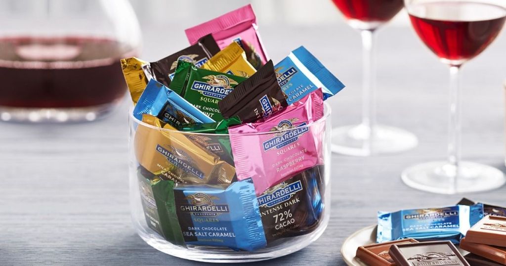 Ghirardelli Squares in a bowl