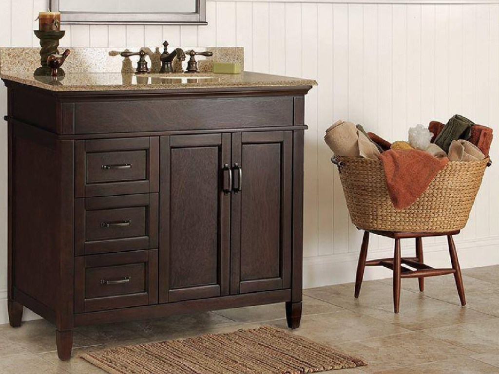 Home Decorator's Collection Ashburn 36in Wide Bath Vanity in Mahogany (Cabinet Only)