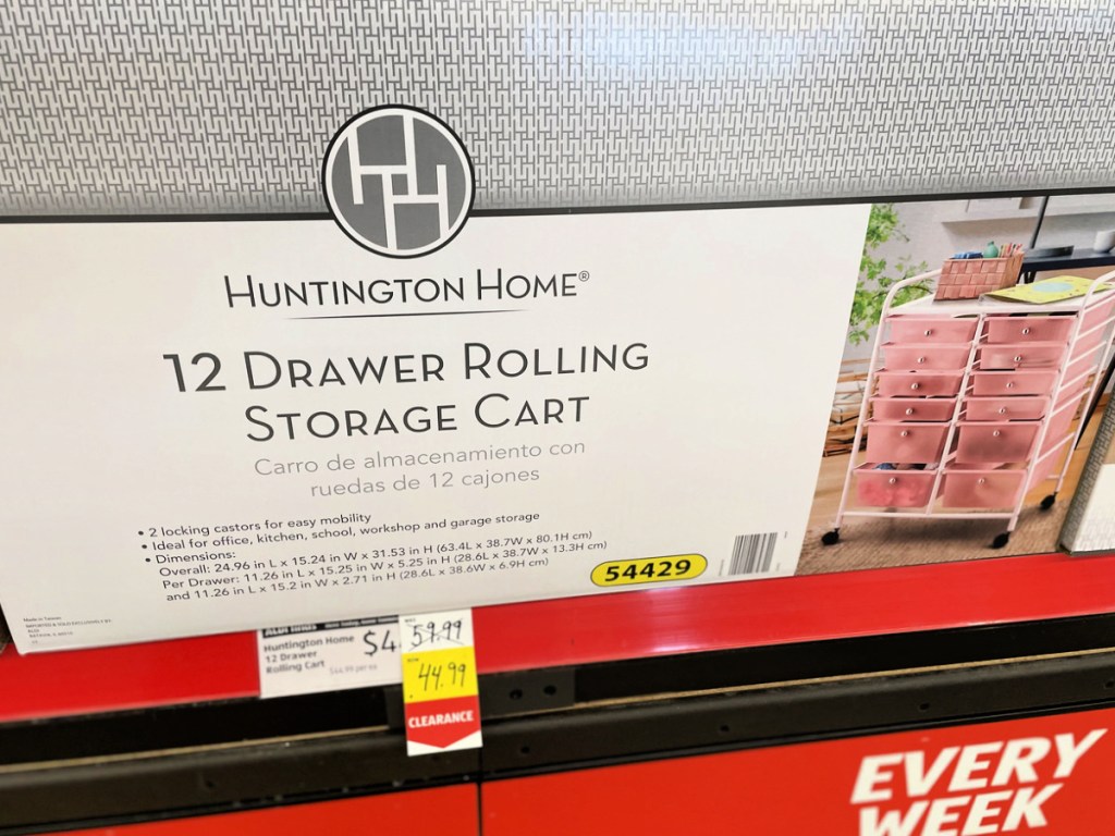 Huntington Home 12-Drawer Rolling Storage Cart