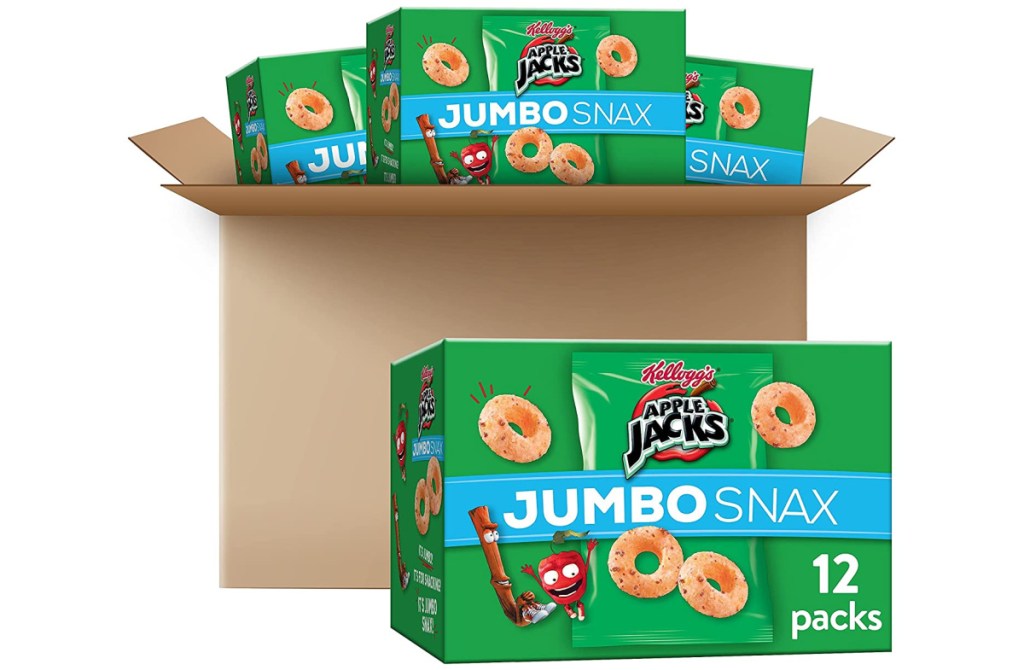 Kellogg's Jumbo snacks in Apple Jacks variety in packaging