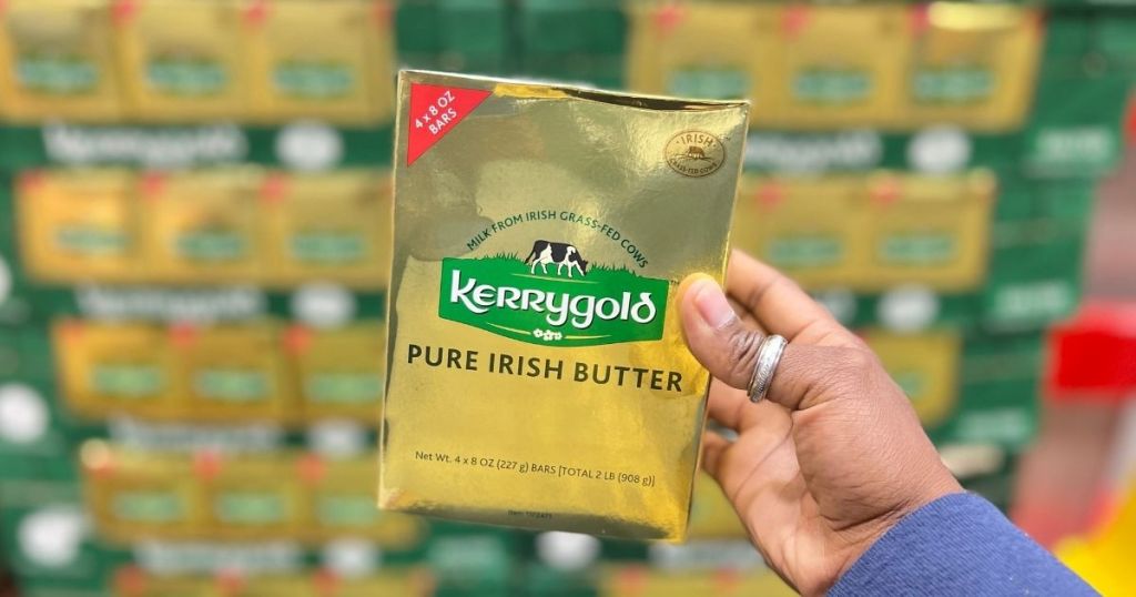 hand holding Kerrygold butter