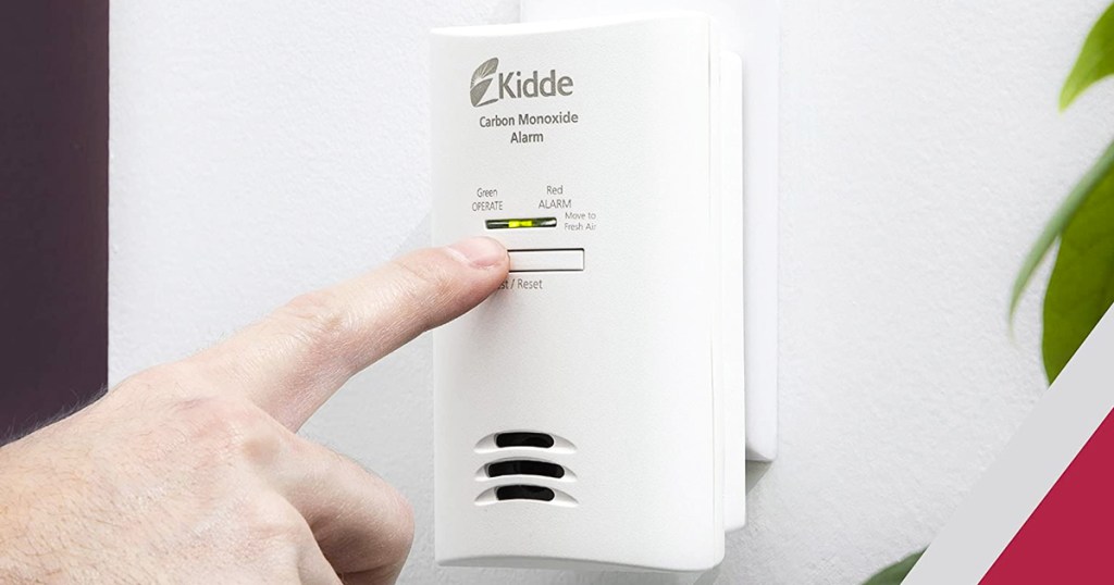 pushing button on Kidde Carbon Monoxide Detector