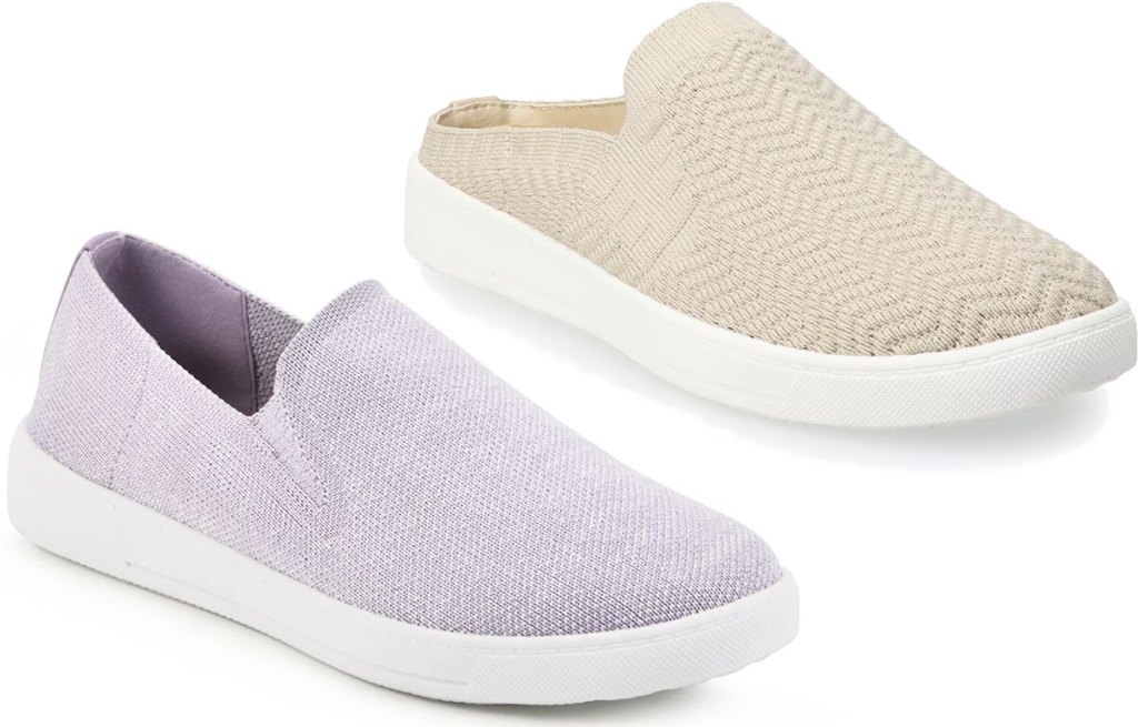 two womens slip on shoes