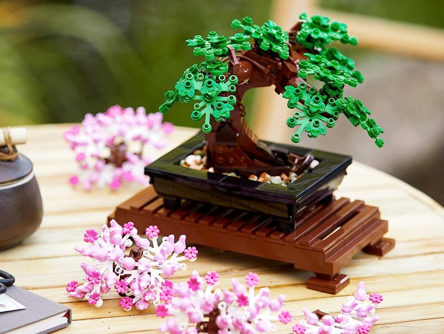 LEGO Bonsai Tree Set Just $39.99 Shipped on Amazon (Display w/ Green Leaves or Pink Blossoms!)