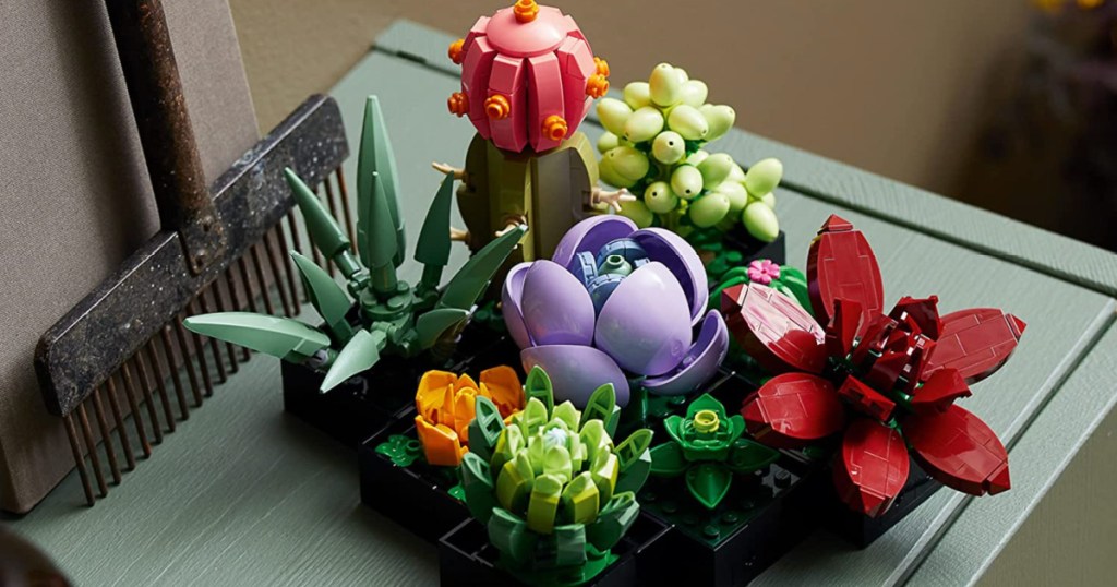 Lego succulent set displayed on desktop