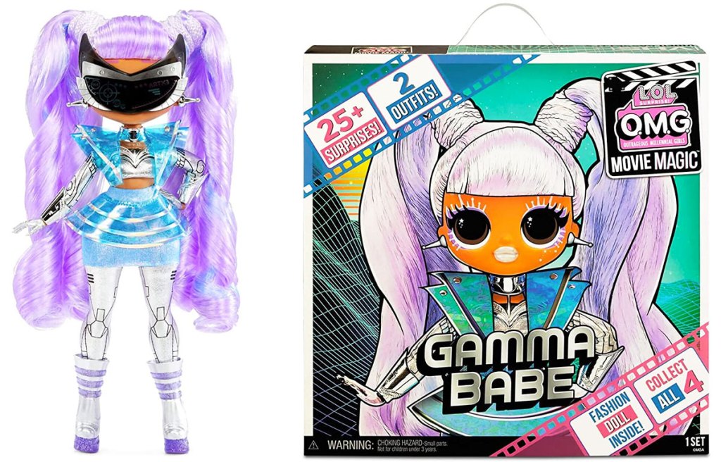 LOL Surprise OMG Movie Magic Gamma Babe Fashion Doll and box