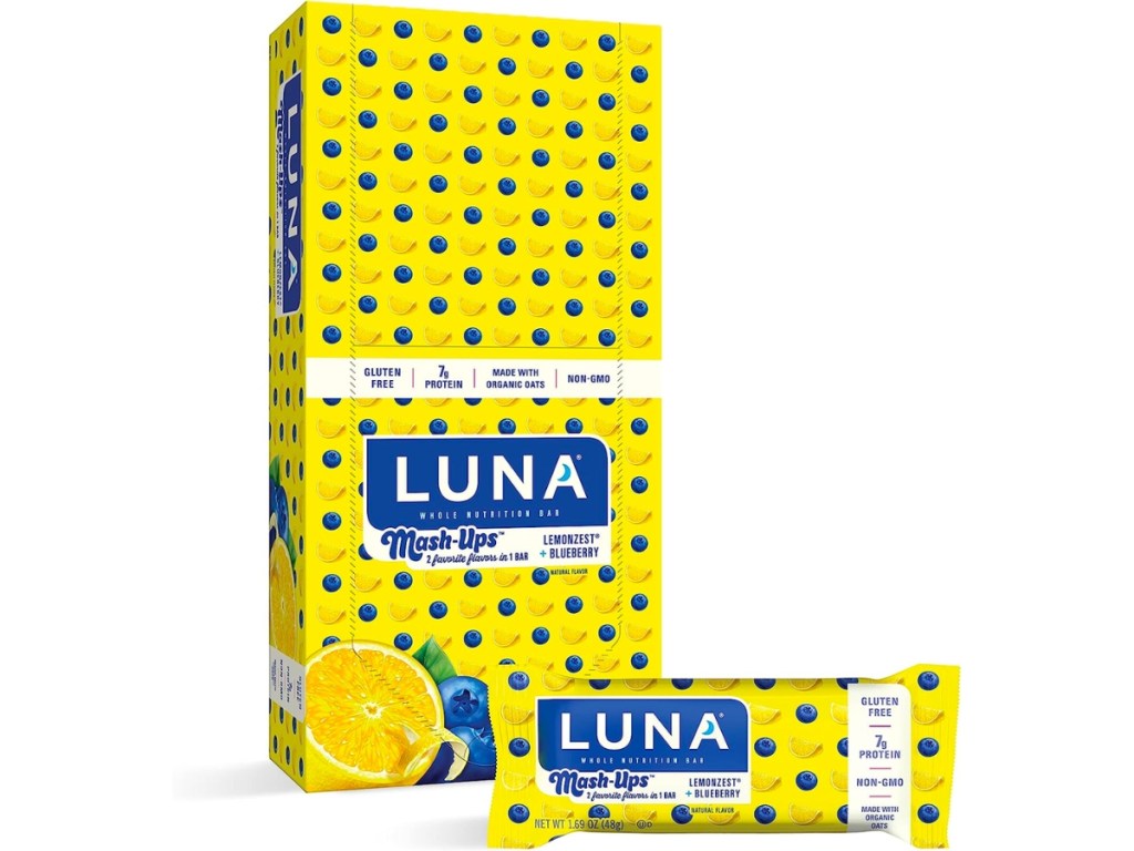 LUNA Bar Mashups Lemon Zest & Blueberry 15-Count