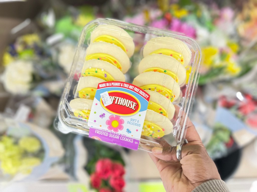 yellow frosted cookies in store