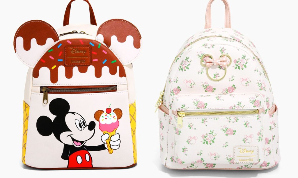 two loungefly disney backpacks